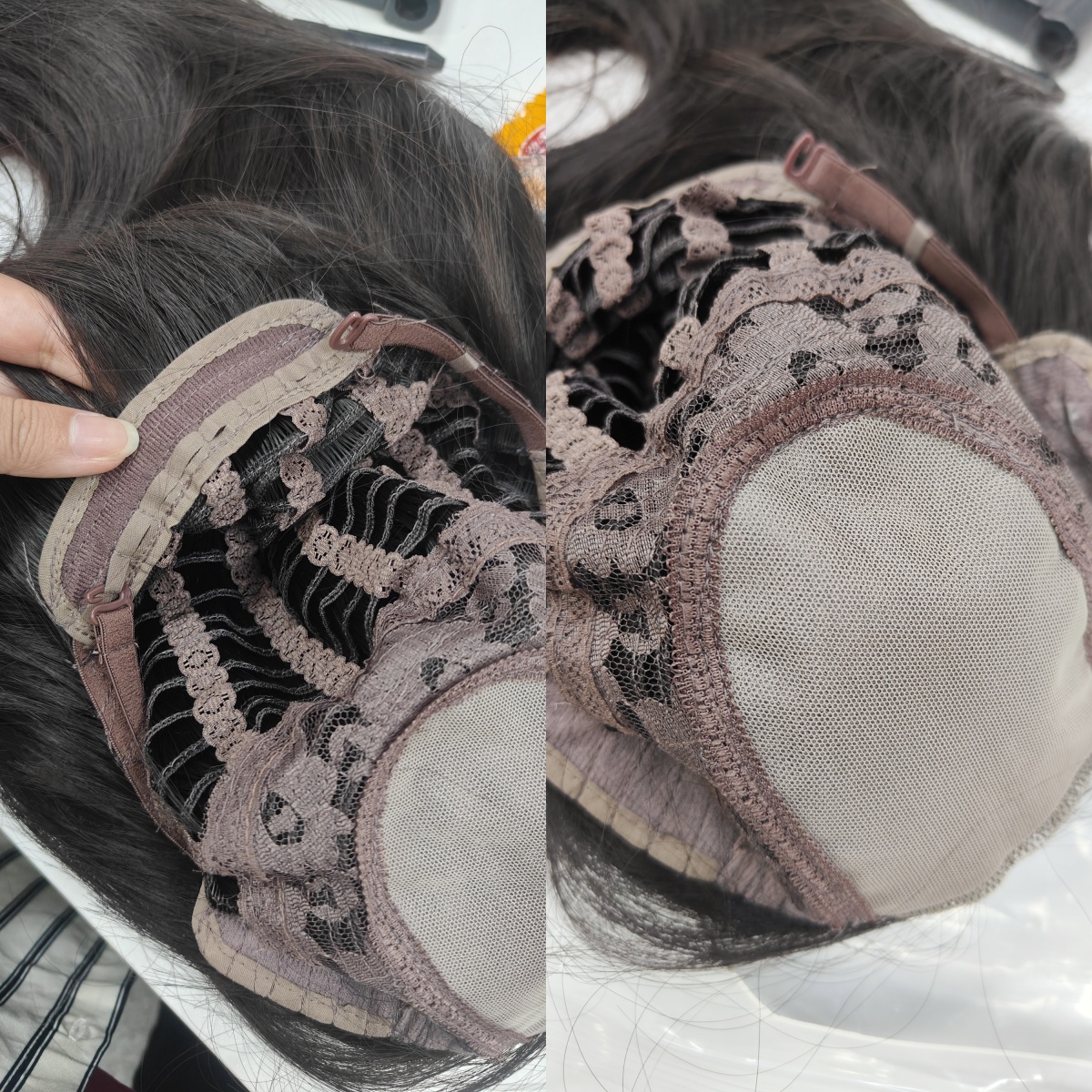 วิกผมสีดําสําหรับผู้หญิงผมยาวตรงแถบคาดศีรษะวิกผมลูกไม้ด้านหน้าคอสเพลย์สําหรับทุกวัน Lolita วิกผมสังเคราะห์สีดํา