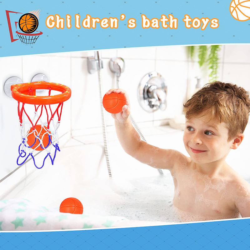 Diversão basquete hoop bolas playset meninos meninas brinquedos de banho banheira 3 bolas conjunto forte ventosa jogo do banheiro para crianças