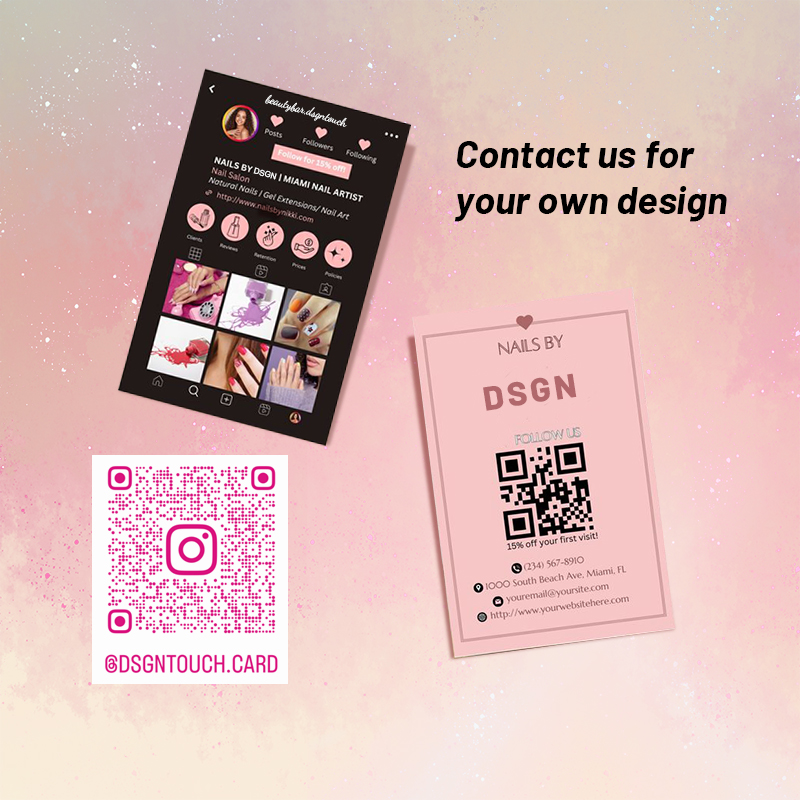 Sgntouch-小さなビジネス向けの五芒星付きネイルカードのセット,カスタマイズ可能なボックス,無料のデザイン