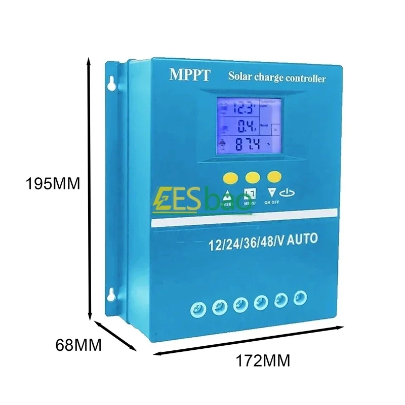 100A MPPT คอนโทรลเลอร์ชาร์จพลังงานแสงอาทิตย์อัตโนมัติ 12V 24V 36V 48V สําหรับตะกั่วกรดแบตเตอรี่ลิเธียมพลังงานแสงอาทิตย์ PV Regulators จอแสดงผล LCD