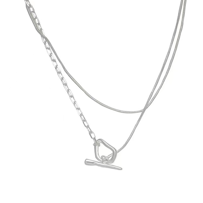 Collar con forma geométrica de Plata de Ley 925, Gargantilla con colgante Simple, regalo de fiesta de cumpleaños para mujer, joyería fina