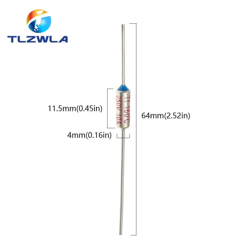 10 Chiếc Nhiệt Độ Ry 10A 15A 250V Tf Cầu Chì Nhiệt 65C 85C 100C 105C 110C 120C 130C 152C 165C 172C 185C 192C 200C 216C 240C 280C
