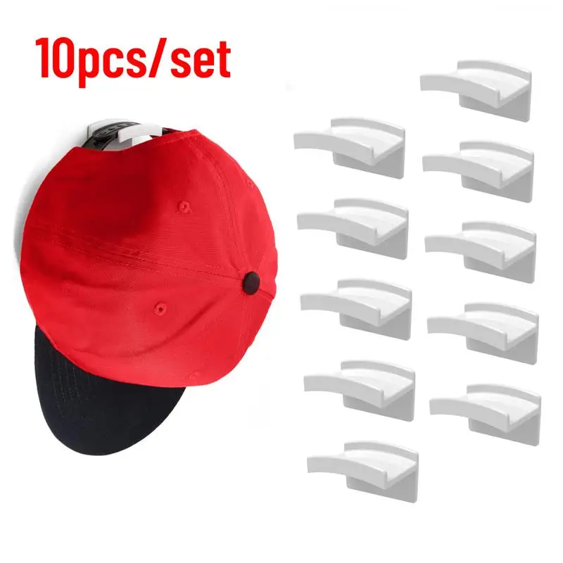 10pcs ใหม่เบสบอลหมวกตะขอหมวก Sticking Hook Traceless Hook Minimalist ออกแบบหมวก Simple หูฟังสร้อยคอ