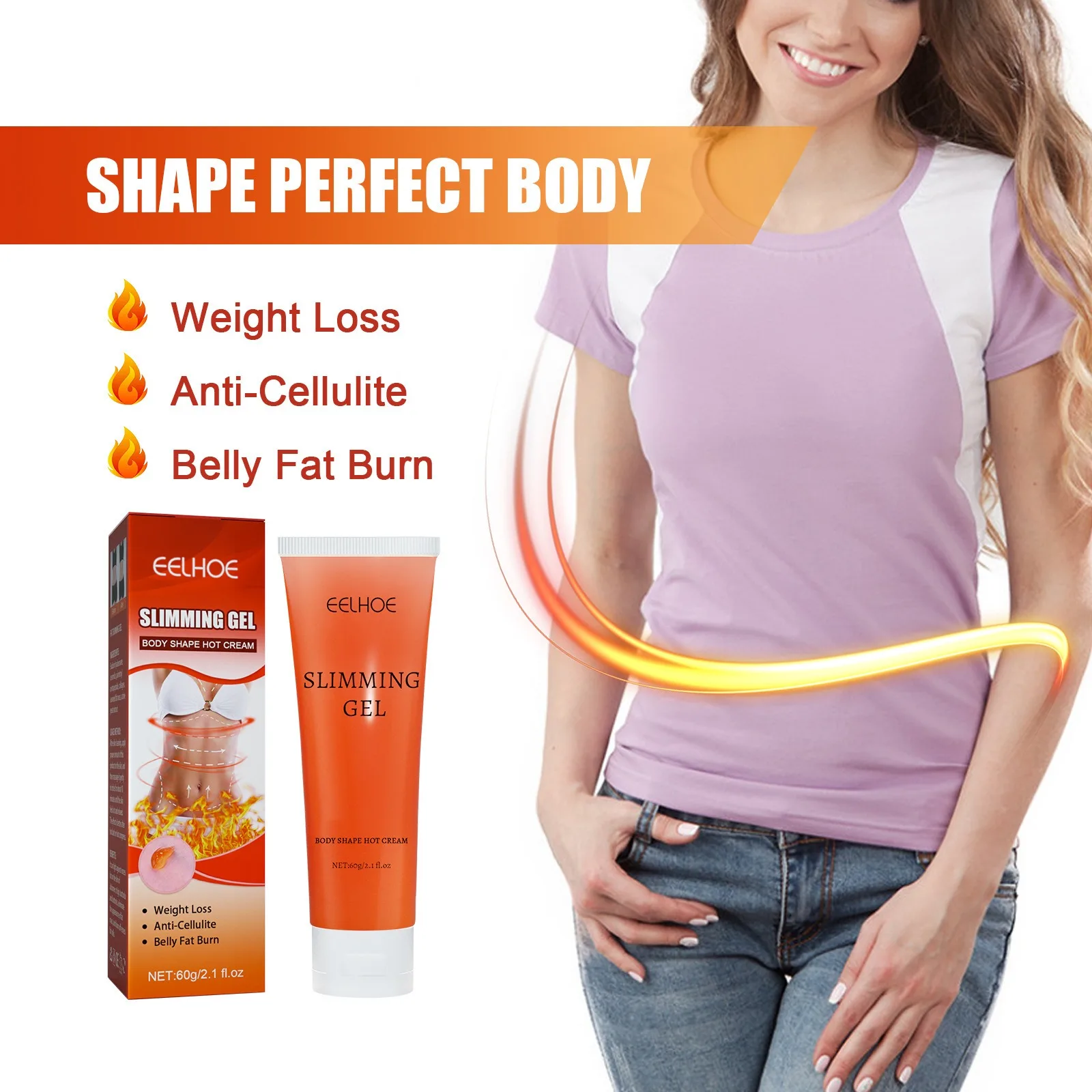 เจลกระชับสัดส่วนครีมสลายไขมัน Body Shaping Men 7 วันลดน้ําหนัก Shaping Health Care ผู้หญิง Fast บาง Belly All Body