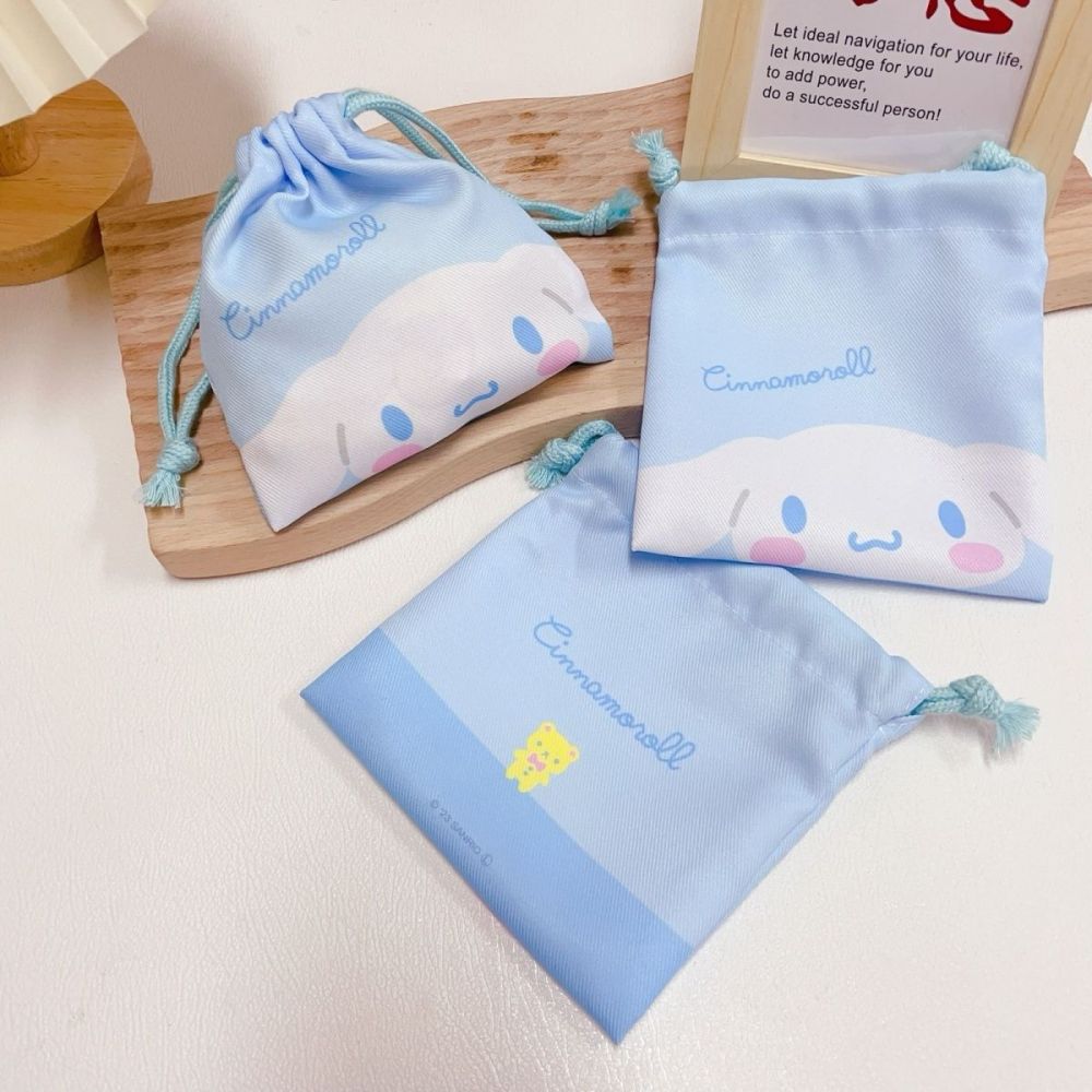 Sanrio pacote bolso kawaii hellokitty kuromi cinnamoroll saco de armazenamento dos desenhos animados não tecido saco de cordão presentes de festa das crianças st