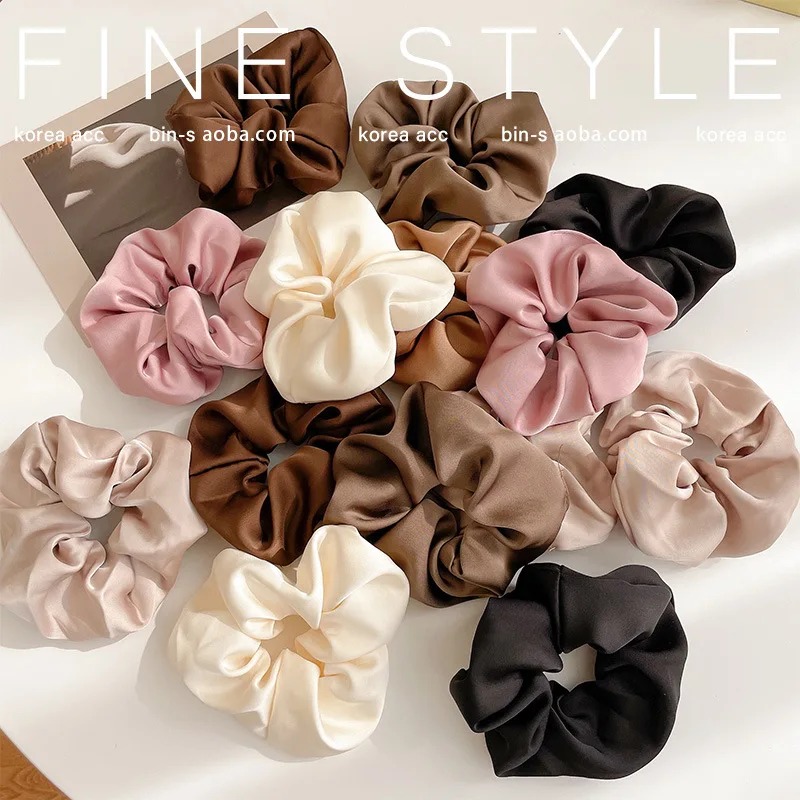 Acessórios de cabelo de seda francesa feminino textura elástica cheveux complementos de moda scrunchies gomas pelo mujer bandas gravata cetim