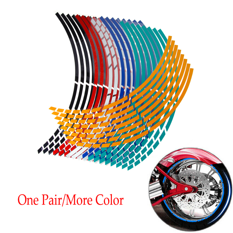 17 "18" autocollants réfléchissants pour pneus de roue de voiture de moto bandes de bande de jante réfléchissantes pour autocollants de voiture de moto pour Yamaha Kawasaki