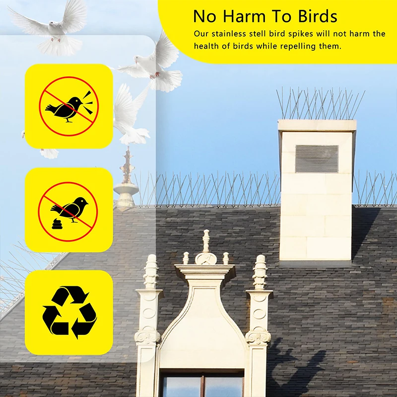 BIRD Spikes Repellent อุปกรณ์กับนกพิราบ Crows Repeller กลางแจ้ง Defense Scare นกสวน Scarecaper ภายนอก Anti Gadgets