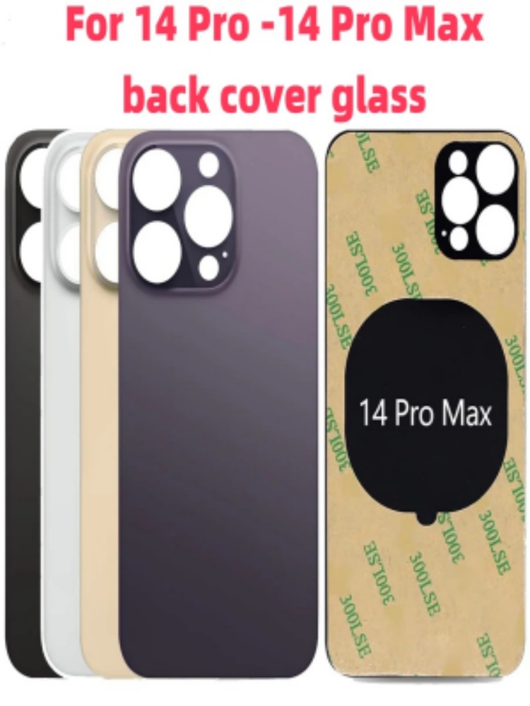 Zurück Glas + 3M kleber Für IPhone 14 Pro-14 Pro Max Zurück Abdeckung Glas Schnelle Ersatz Gehäuse Batterie Abdeckung große Loch Hinten Glas