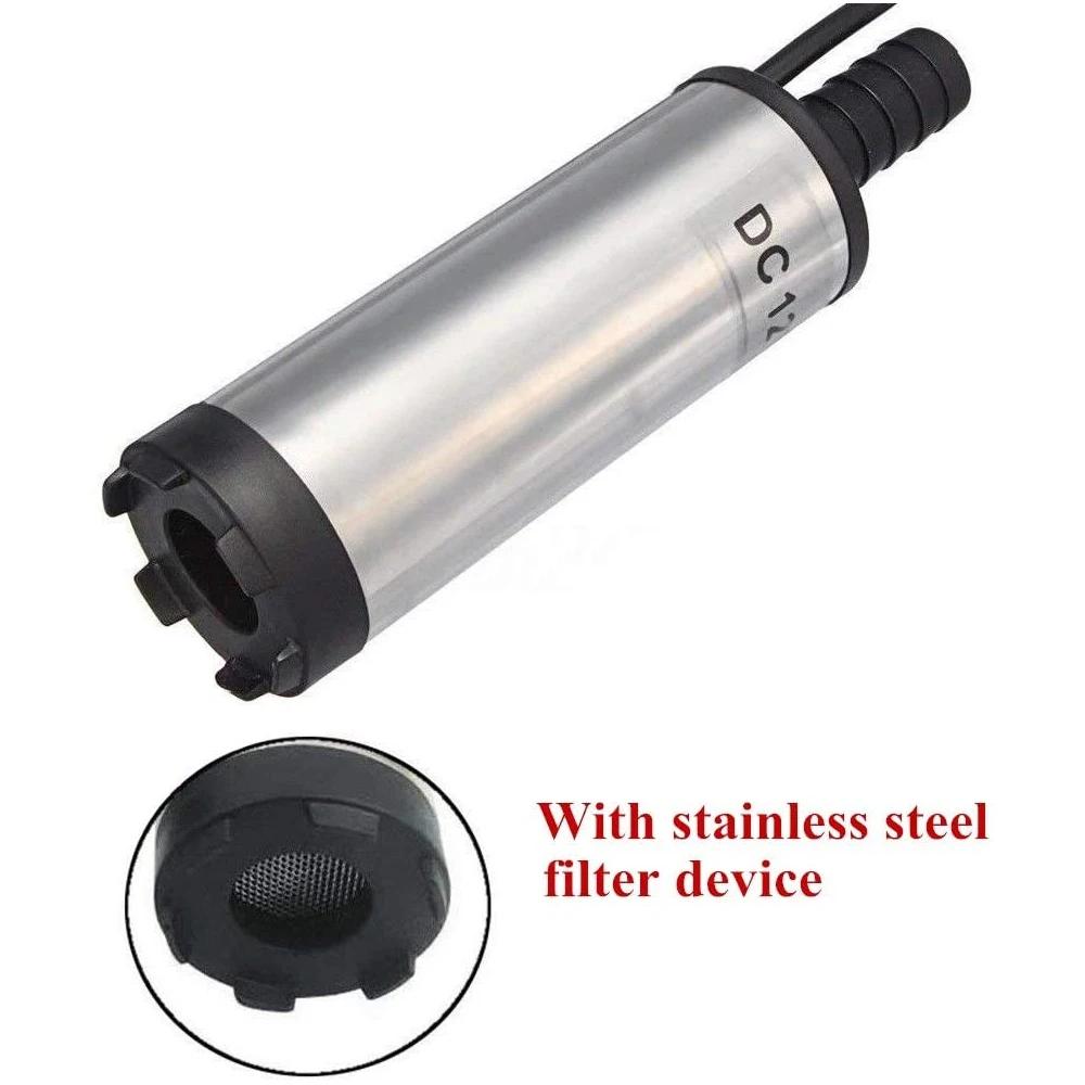 12V/24V DC Kraftstoff Transfer Pumpe Diesel Öl Wasser Tauch Elektromotor für Auto Camping Angeln Fleck stahl Shell Tragbare
