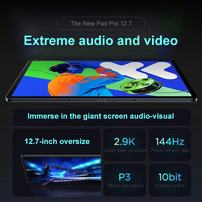Lenovo XIAOXIN Pad Pro12.7 2025 Entertainment Office Learning Game Tablet Super Interconnection Tianji 8300 2.9k 144Hz Gray