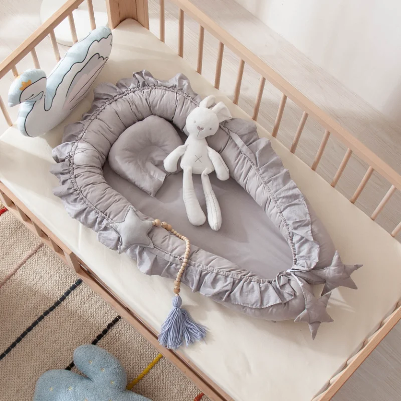 88*50*15 ซม.ผ้าฝ้ายเปลที่ถอดออกได้ Sleeping Nest สําหรับเตียงเด็กเปลหมอนทารกเด็กวัยหัดเดิน Cradle ที่นอนทารกแรกเกิดของขวัญ