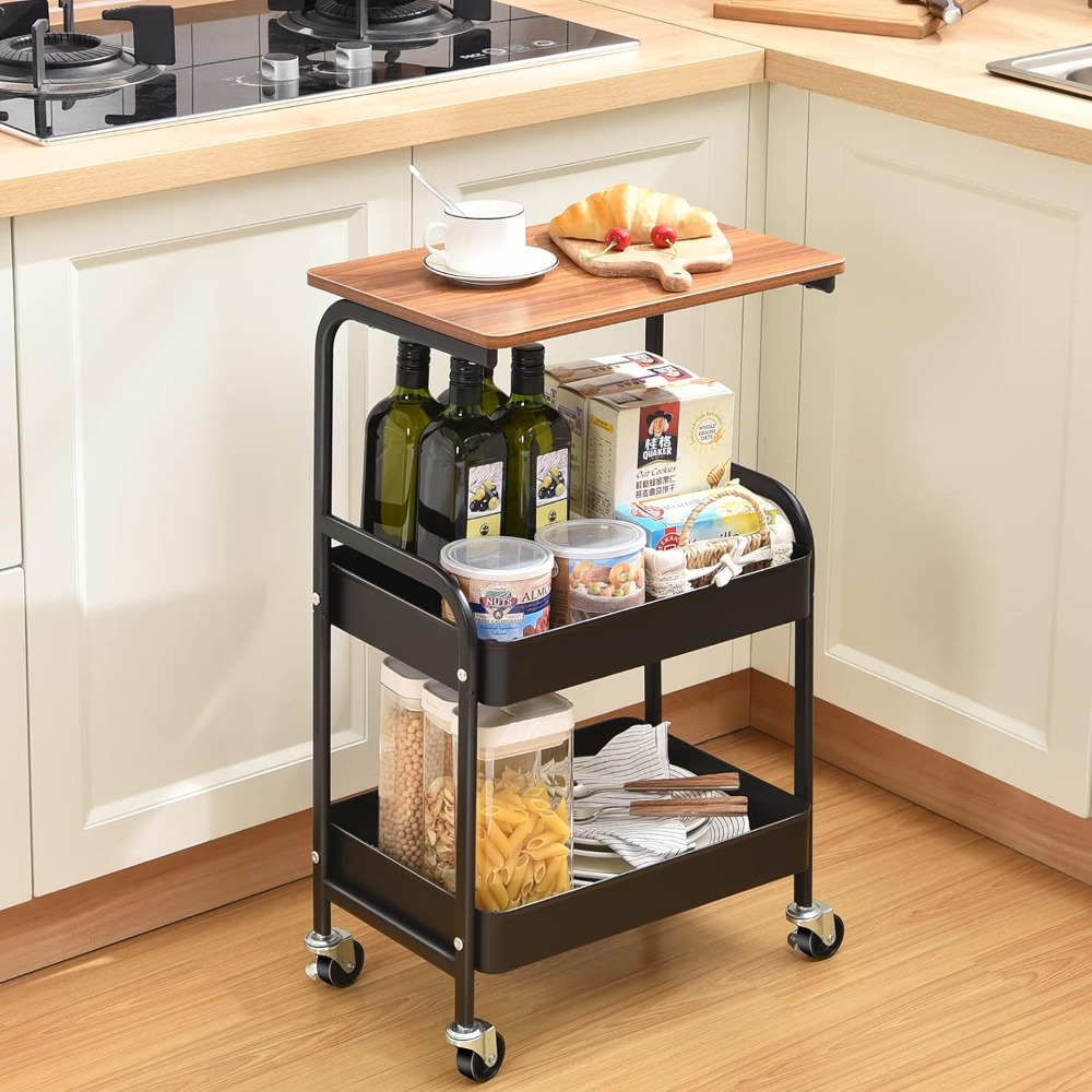 Carrello mobile ultra sottile impermeabile multiuso antiruggine domestico moderno e semplice con ruote portaoggetti multistrato