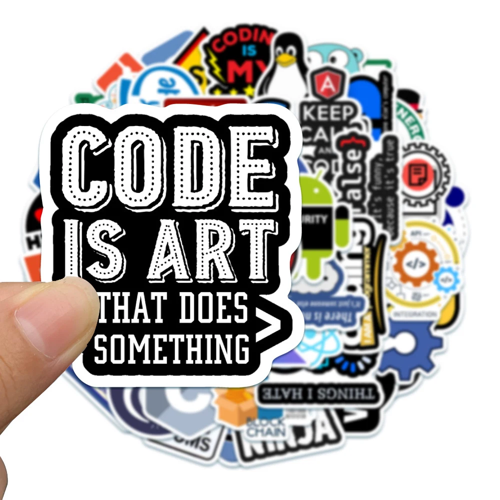 10/30/50pcs adesivi di programmazione Geek Python Java Internet php Docker Html Bitcoin decalcomanie in vinile adesivo per telefono portatile per giocattolo per bambini