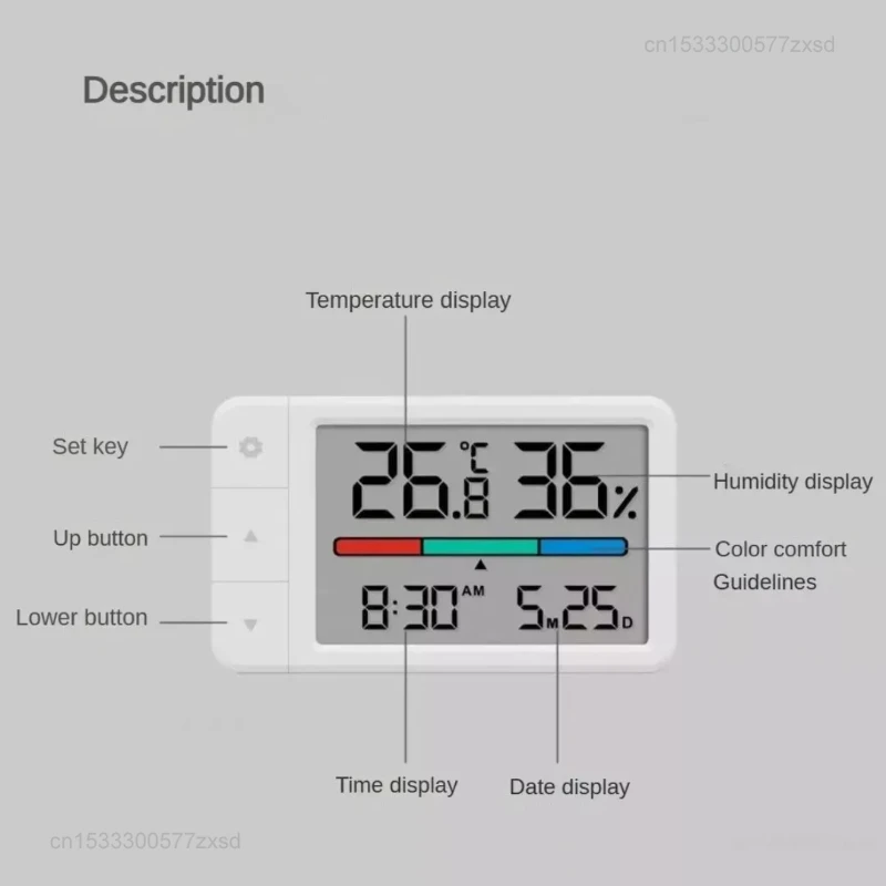 Xiaomi MiaoMiaoCe Intelligent Thermometer Hygrometer Multi Function Clock HD Digital Display Weather Station Standing Hanging
