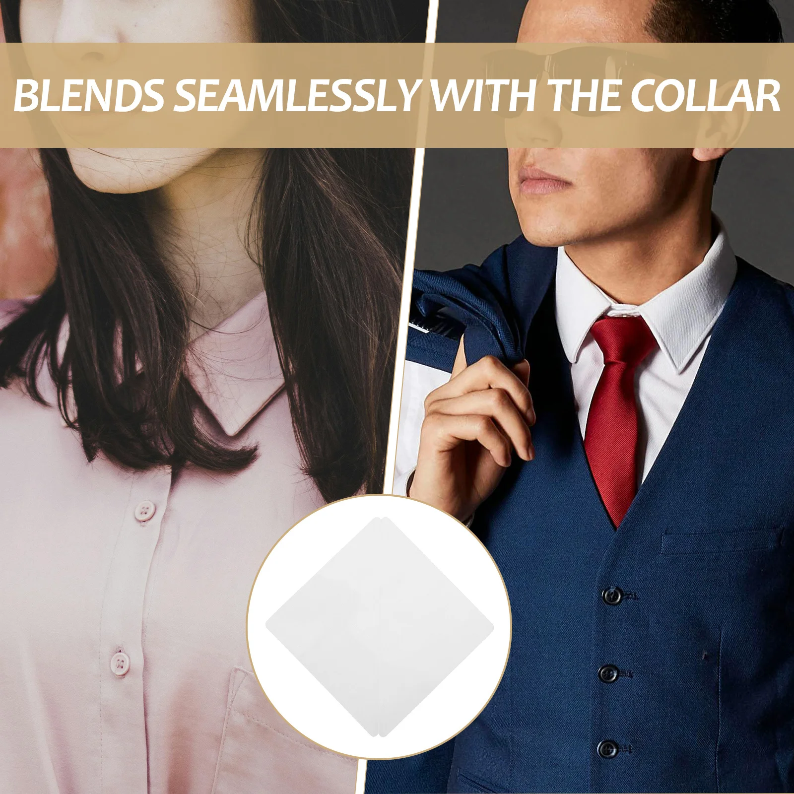 Autocollants de remplacement pour col Invisible, 50 pièces, autocollants transparents auto-adhésifs pour coin de col de chemise, Supports petites décalcomanies claires