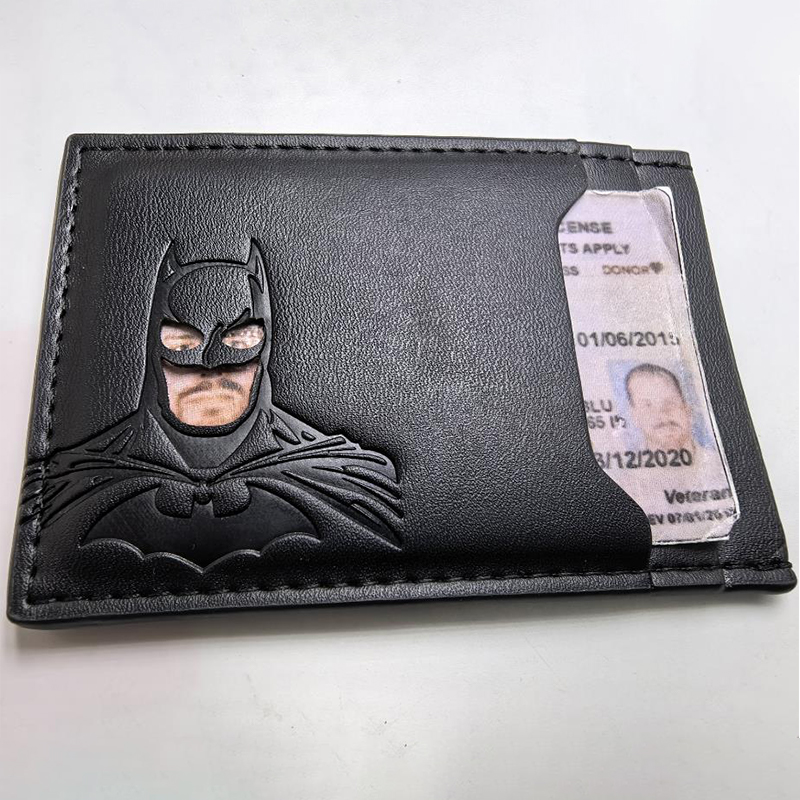 Lederen Bat Wallet Gepersonaliseerde Superheld Masker Kaarthouder Bat ID Heroic Wallet Gift