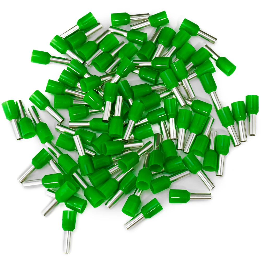 100 Cái/gói E0508 E7508 E1008 E1508 E2508 Cách Nhiệt Ferrules Nhà Ga Khối Dây Cấp Dây Kết Nối Điện Lọn Uốn Kẻ Hủy Diệt