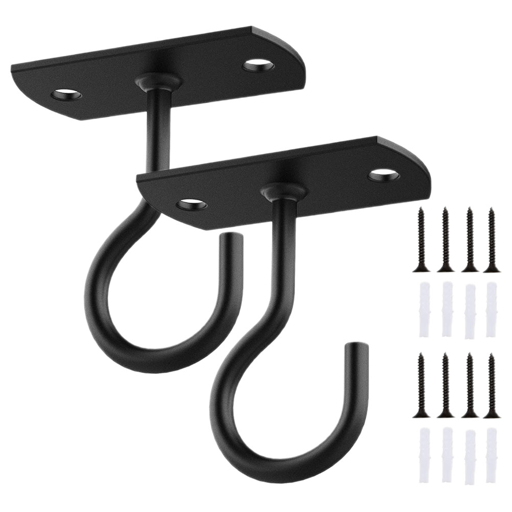 Wall Hook Plant Stands Decoração ao ar livre Saco de roupas de ferro Cesta de flores Cabide Suporte de suspensão de plantador Ganchos de luz 2 conjuntos