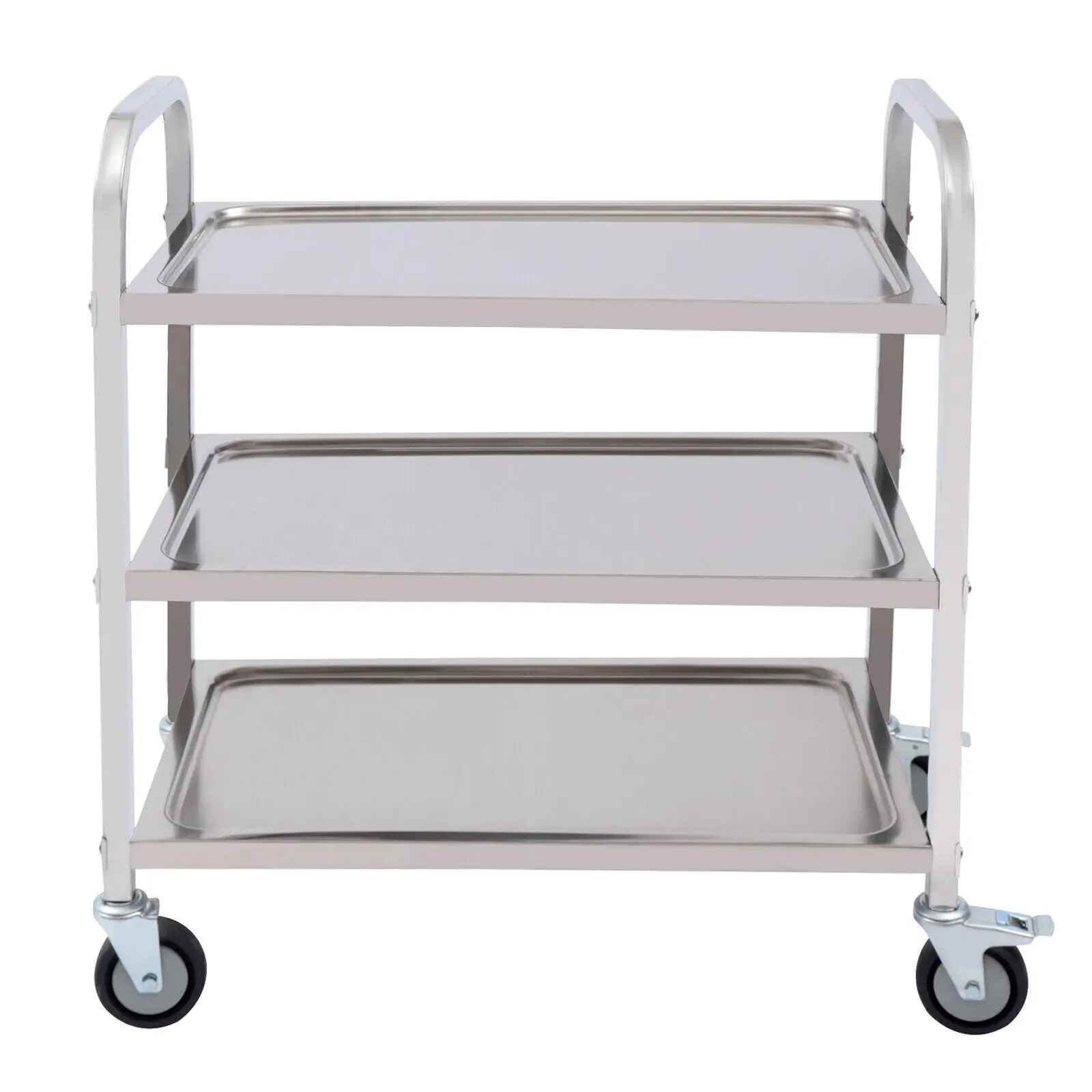 Carrello da cucina per carrello da trasporto in acciaio inossidabile a 3 piani