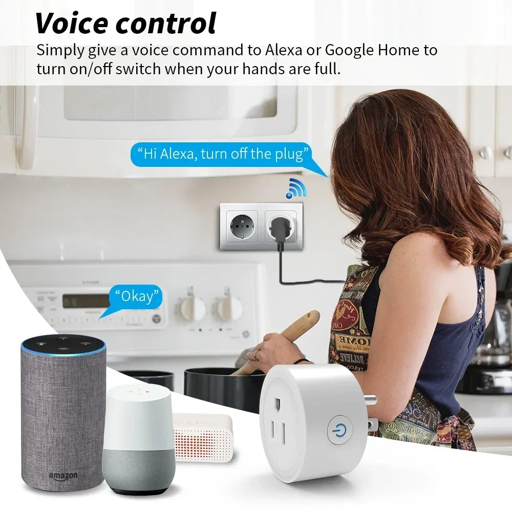 Smart US Plug WiFi Outlet Switch Socket 10A APP/Voice Control Group 100-240V Timer Alexa Google Assistant CozyLife for Home Auto