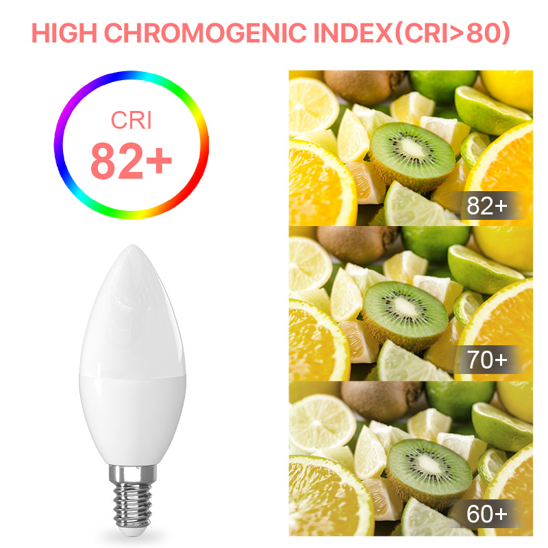 6er-Pack E14-Kerzenbirnen, 220 V, warmweiß, 3000 K, Kaltweiß, 6500 K, 5 W, 545 lm, 160 ° Strahlwinkel C37 Glühbirnen mit Schraube