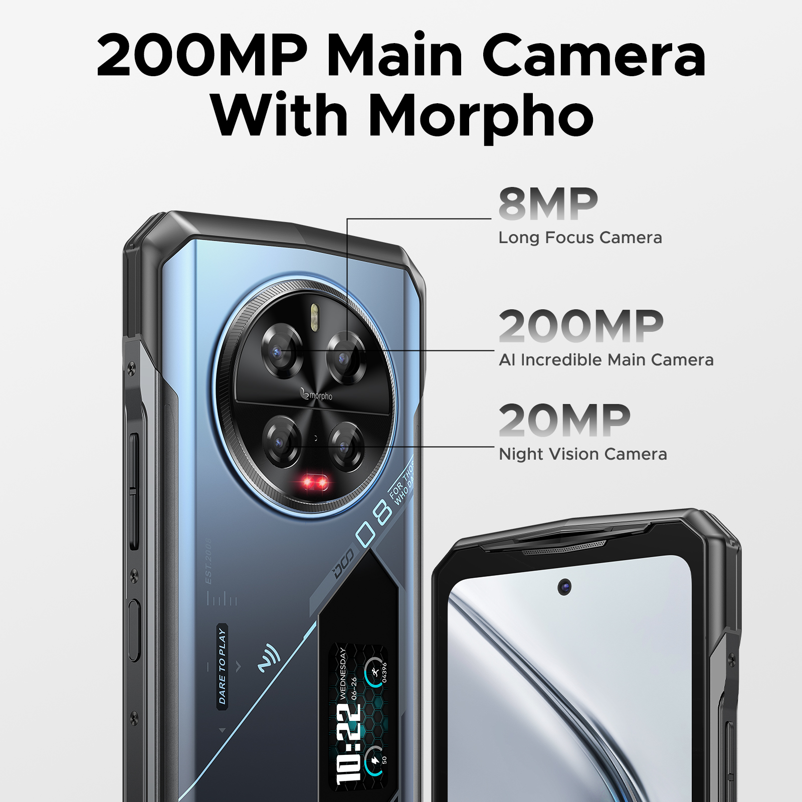 Wereldpremière DOOGEE V40 Pro 5G robuuste telefoon 6,78 "16 GB + 512 GB gamingtelefoons Afmeting 7300 200 MP AI-camera 8680 mAh Android 14