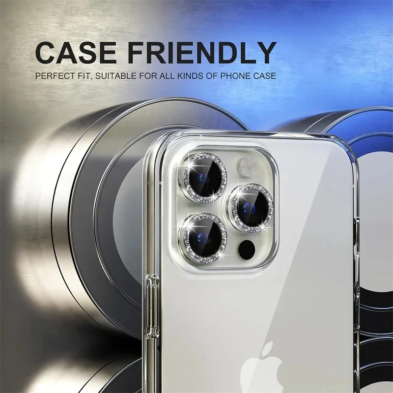 Camera Lens Protector For iPhone 17 Pro Max 17Air 17Pro 15 16 Pro Max Diamond Metal Protective Glass For iPhone 14 15 Plus Lens