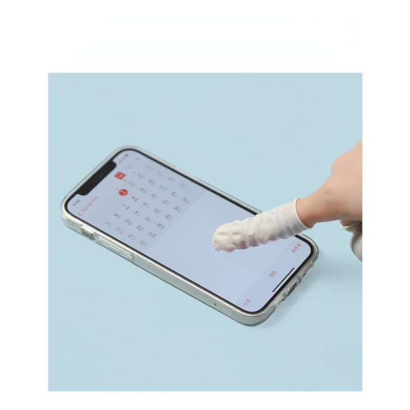 Protective Fingertip Natural Rubber Gloves Disposable Latex Finger Cots for Workplace Safety Nail Makeup Eyebrow Extension