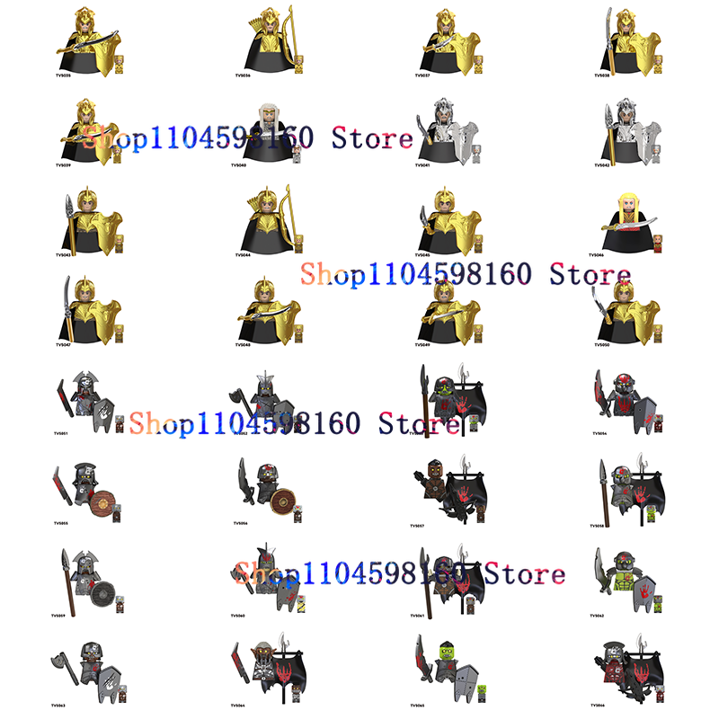 TV6405 TV6406 TV6407 TV6408 Anime Filme Ziegel Spielzeug Uruk-hai Haldir TV5035 TV5066 Mittelalter Ritter Bausteine für Geschenke