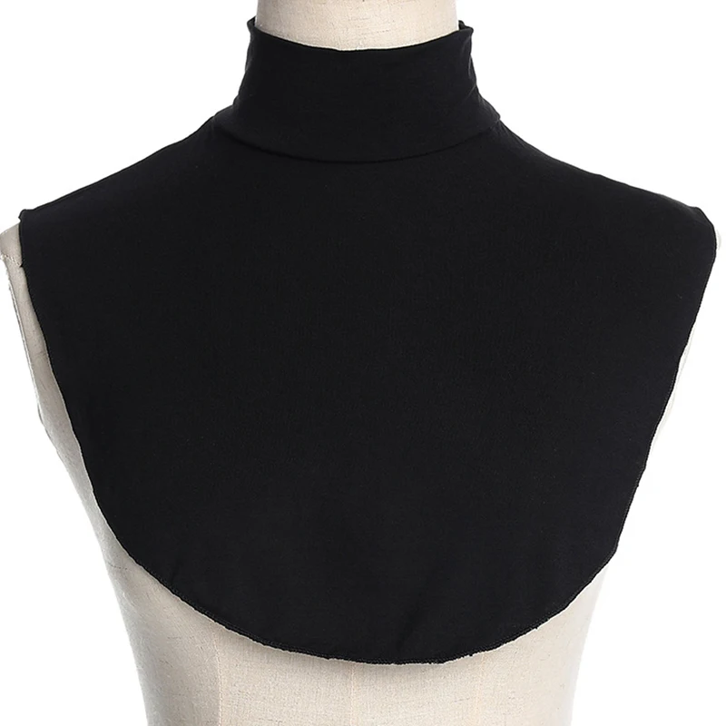 ปลอมสำหรับสตรีมุสลิม Modal เสื้อปลอมคออิสลาม Hijab สีทึบ Mock ผ้าคลุมหน้าและคอด้านบนเสื้อ