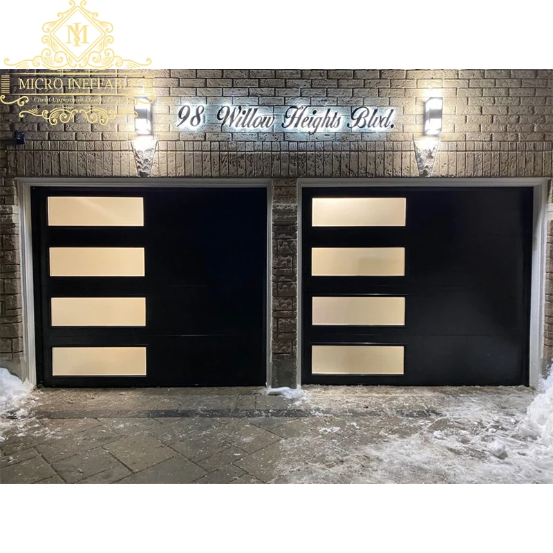 Garage Door Customization Services, Custom Sizes, Custom Styles . Aluminum, Wood, Tempered glass, motorized opening