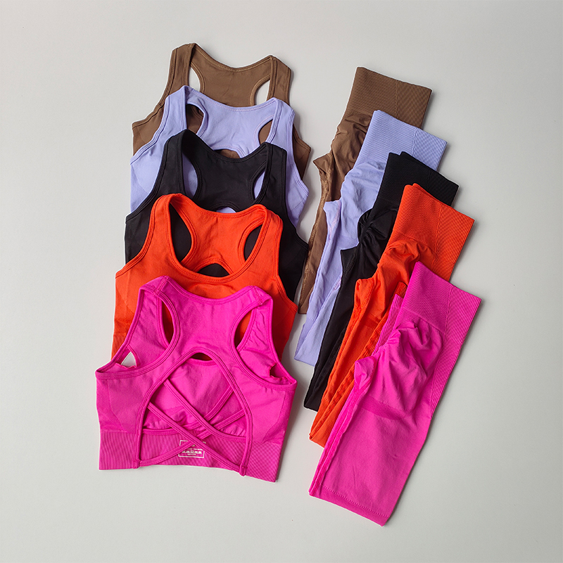 Conjunto de Sujetador deportivo para mujer, camiseta sin mangas profesional para Fitness, mallas para correr a prueba de golpes, traje de Yoga, ropa con sujetador trasero bonito, 2 uds.