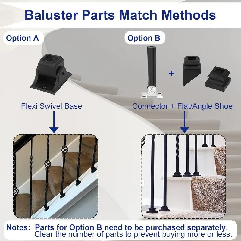 Balusters for Staircase Stair Spindles Hollow Single Basket with Double Twist 1/2" Square Metal Stair Balusters