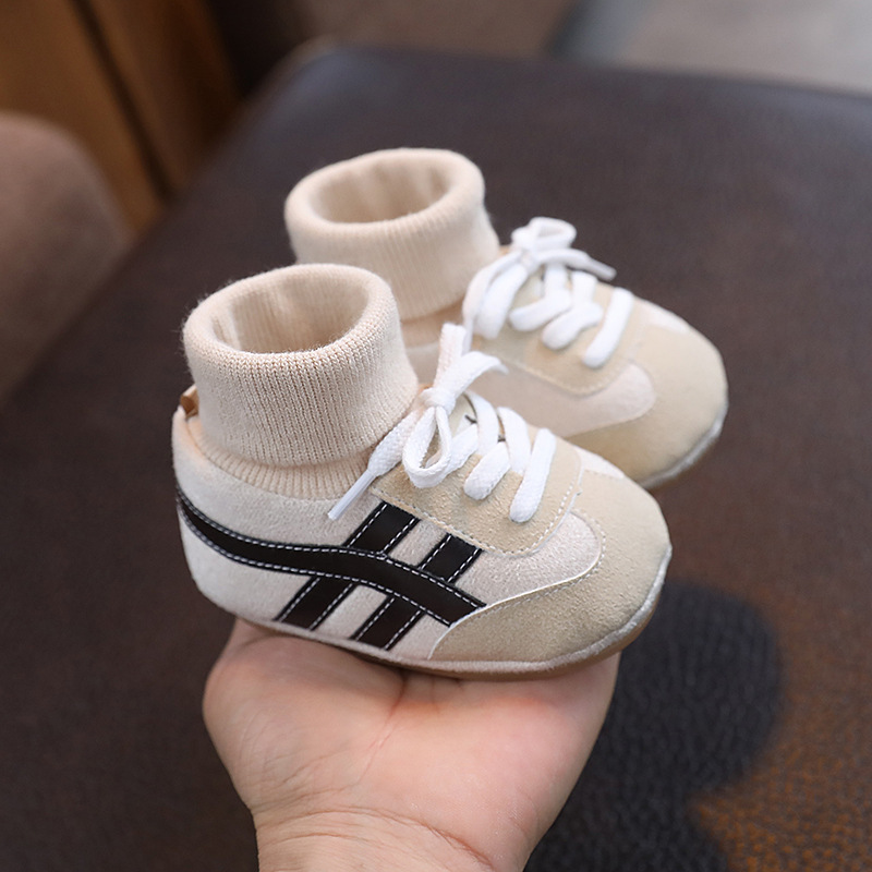 Spring and Autumn Baby Shoes for Boys and Girls 0-1 Years Old Shoes and Socks Do Not Drop Soft Bottom Anti Slip Sneakers 6-12M