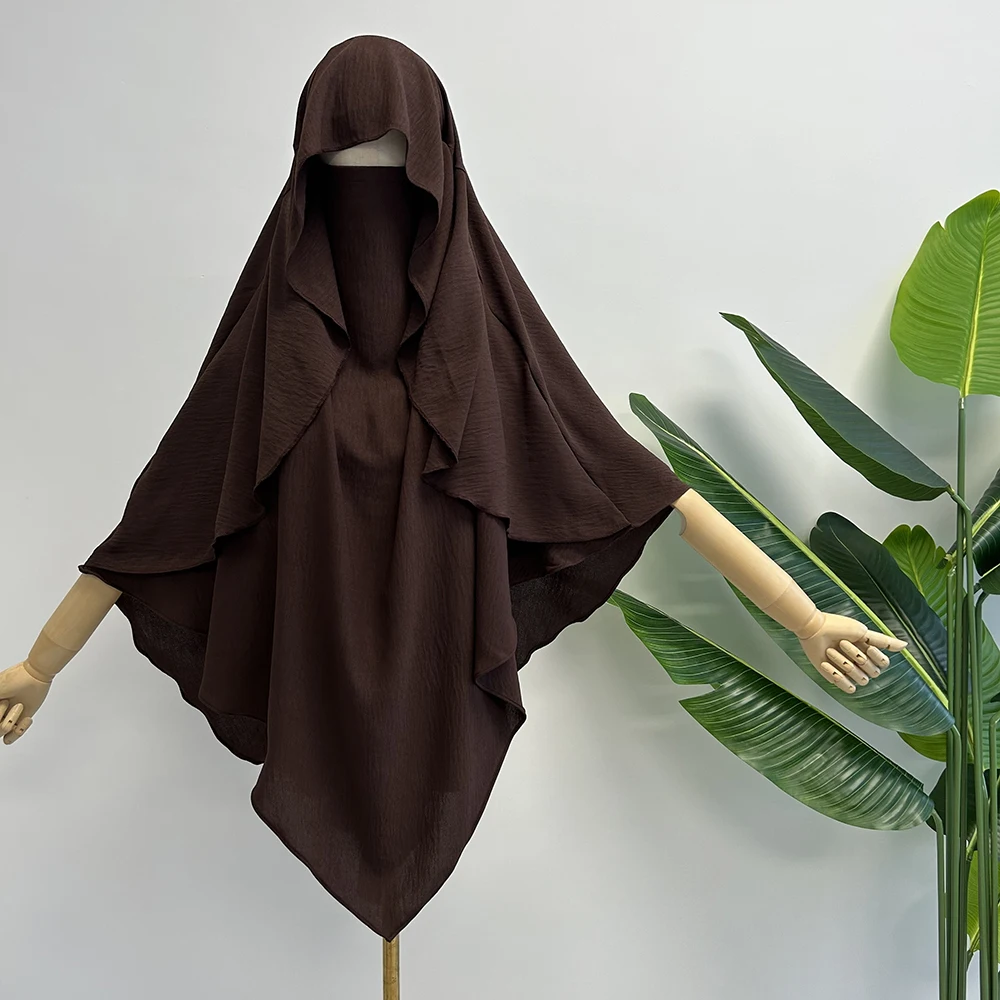 Capa khimar com alças niqab jazz crepe triângulo islâmico muçulmano feminino atacado ramadan gravata volta oração hijab