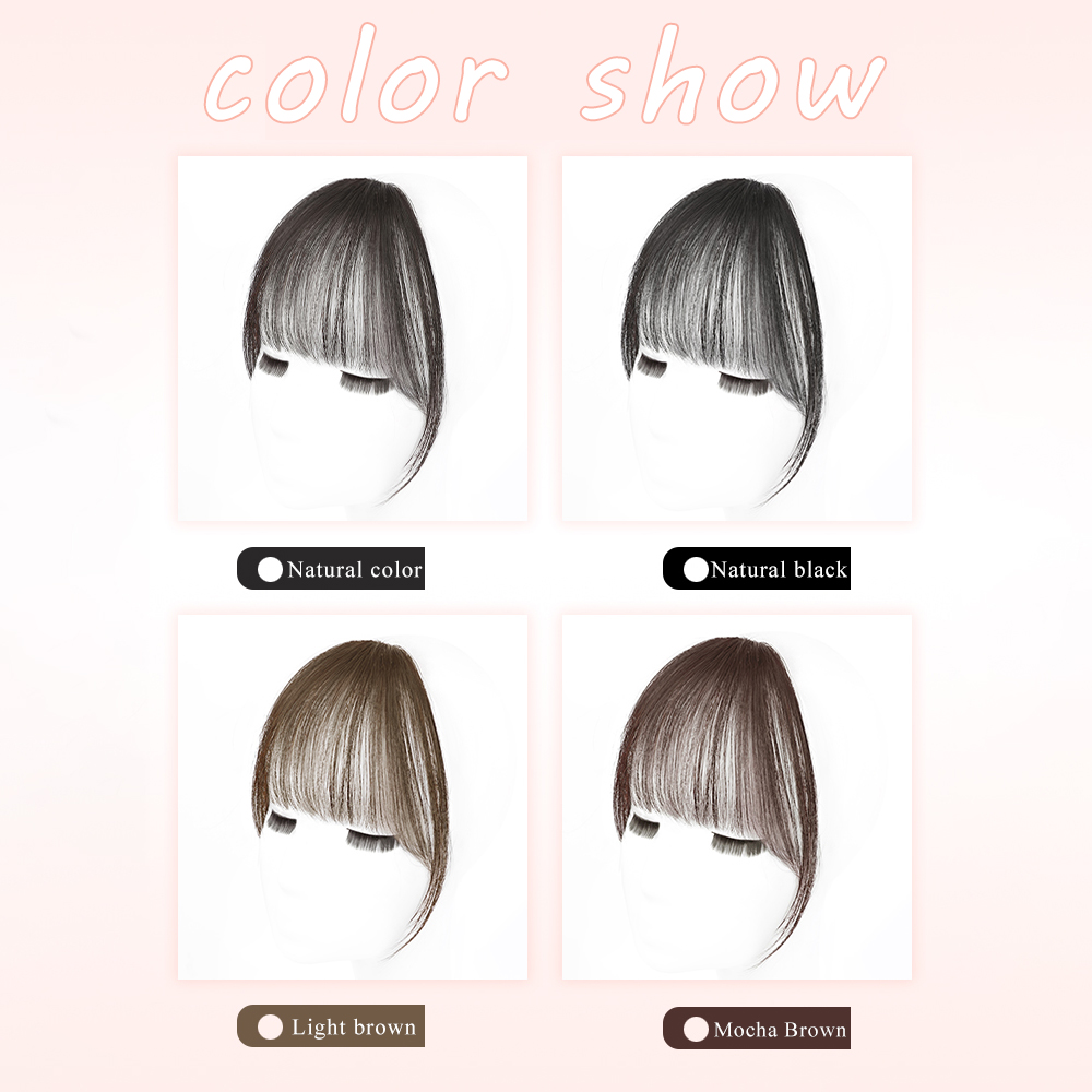 女性のための自然な茶色のそわくちゃのフリンジのヘアクリップ、ヘアピース、100% 人間の髪の毛、air bang