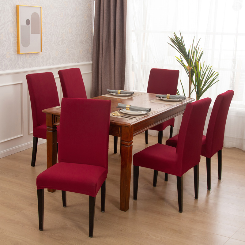 1/4/6PC สีทึบเก้าอี้ห้องครัวเก้าอี้ยืดหยุ่น Slipcover เฟอร์นิเจอร์ Protector งานแต่งงานห้องนั่งเล่นโรงแรม
