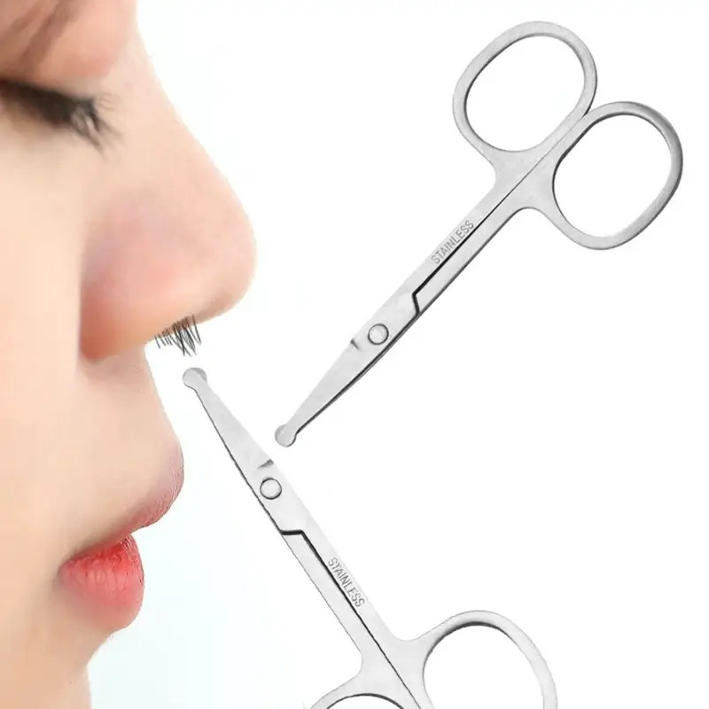 New Stainless Steel Nose Hair Cut Manual Round Head Nose Ear Hair Remover Trimmer Beard Trimmer Beauty Tool Eyebrow Trimming