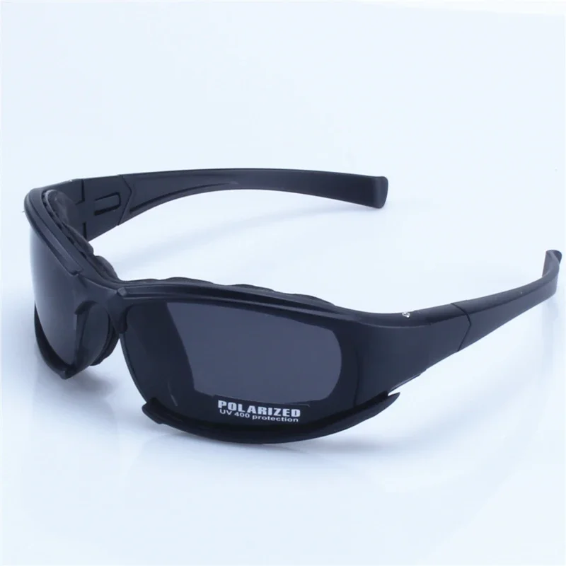 Óculos de sol polarizados militares masculinos, à prova de balas, airsoft, tiro, lente de fumaça, motocicleta, ciclismo