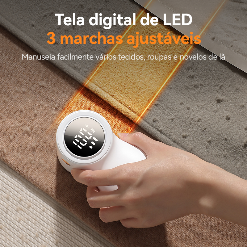 Joyroom removedor de fiapos elétrico para roupas portátil aparador de bola de cabelo recarregável barbeador de tecido 3 velocidades com display digital