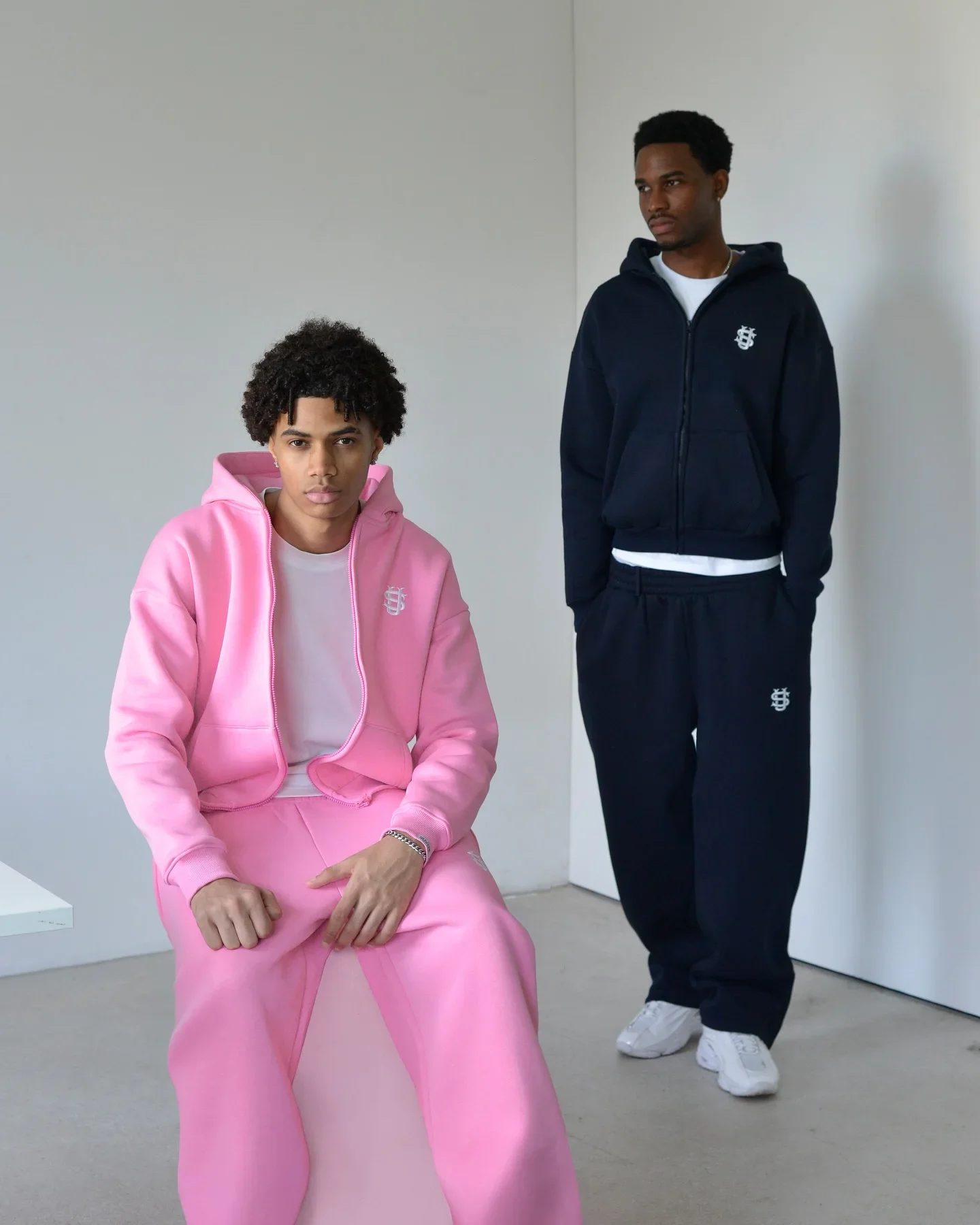 Gestickte Jogginghose, zweiteiliges Set, Y2K-Kleidung, Herren-Hip-Hop, übergroße Jogginghose, lässiger Reißverschluss-Hoodie