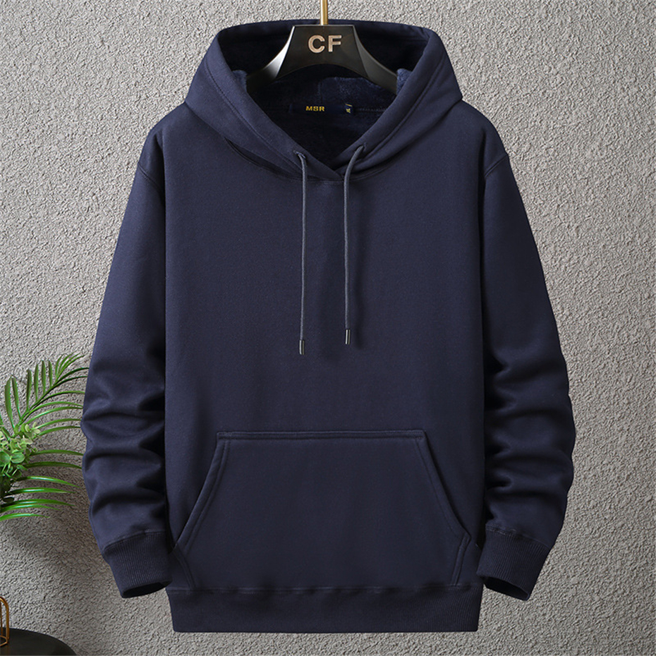 솔리드 컬러 후드 티 남성 12XL 10XL 플러스 사이즈 후드 가을 겨울 두꺼운 양털 까마귀 남성 빅 사이즈 12XL 후드 풀오버 블랙