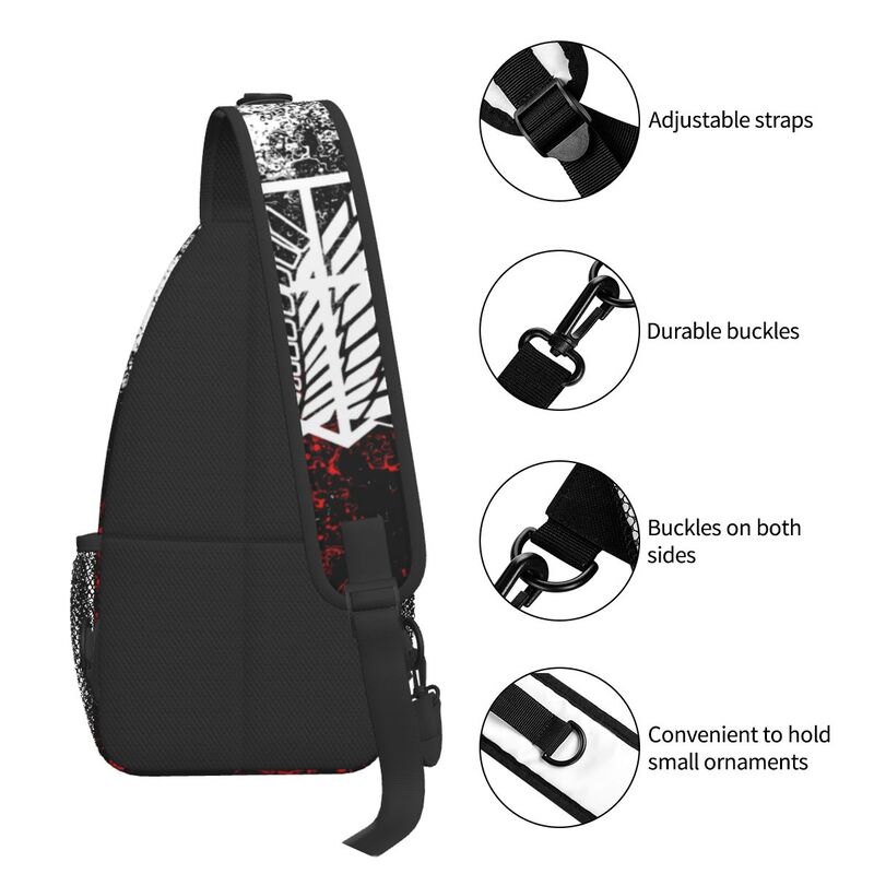 Tas Selempang Sayap Kebebasan Serangan Terhadap Titan untuk Pria Ransel Selempang Dada Bahu Shingeki No Kyojin Bepergian