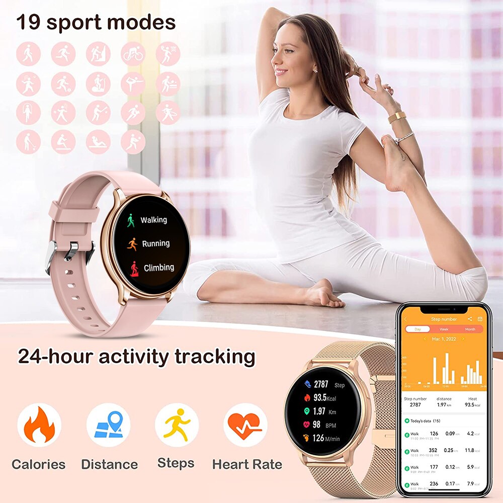 MEVADEN-Bluetooth chamada relógio inteligente para homens e mulheres, relógios personalizados, esporte fitness tracker, freqüência cardíaca, android, ios, y22