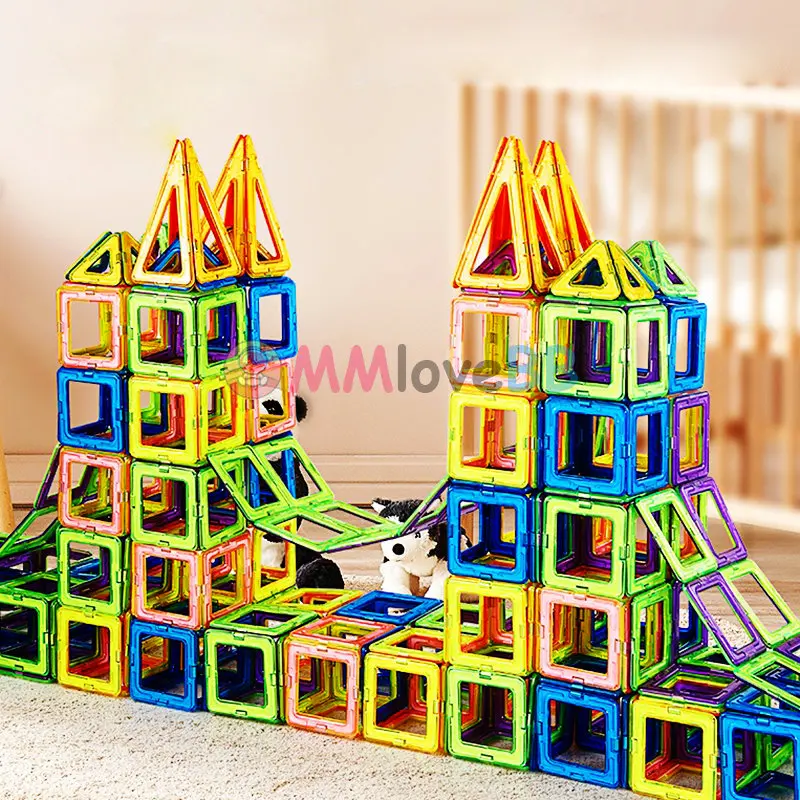 Ímãs brinquedos para crianças tamanho grande mais blocos magnéticos para crianças designer construtor conjunto brinquedos para meninos blocos de construção