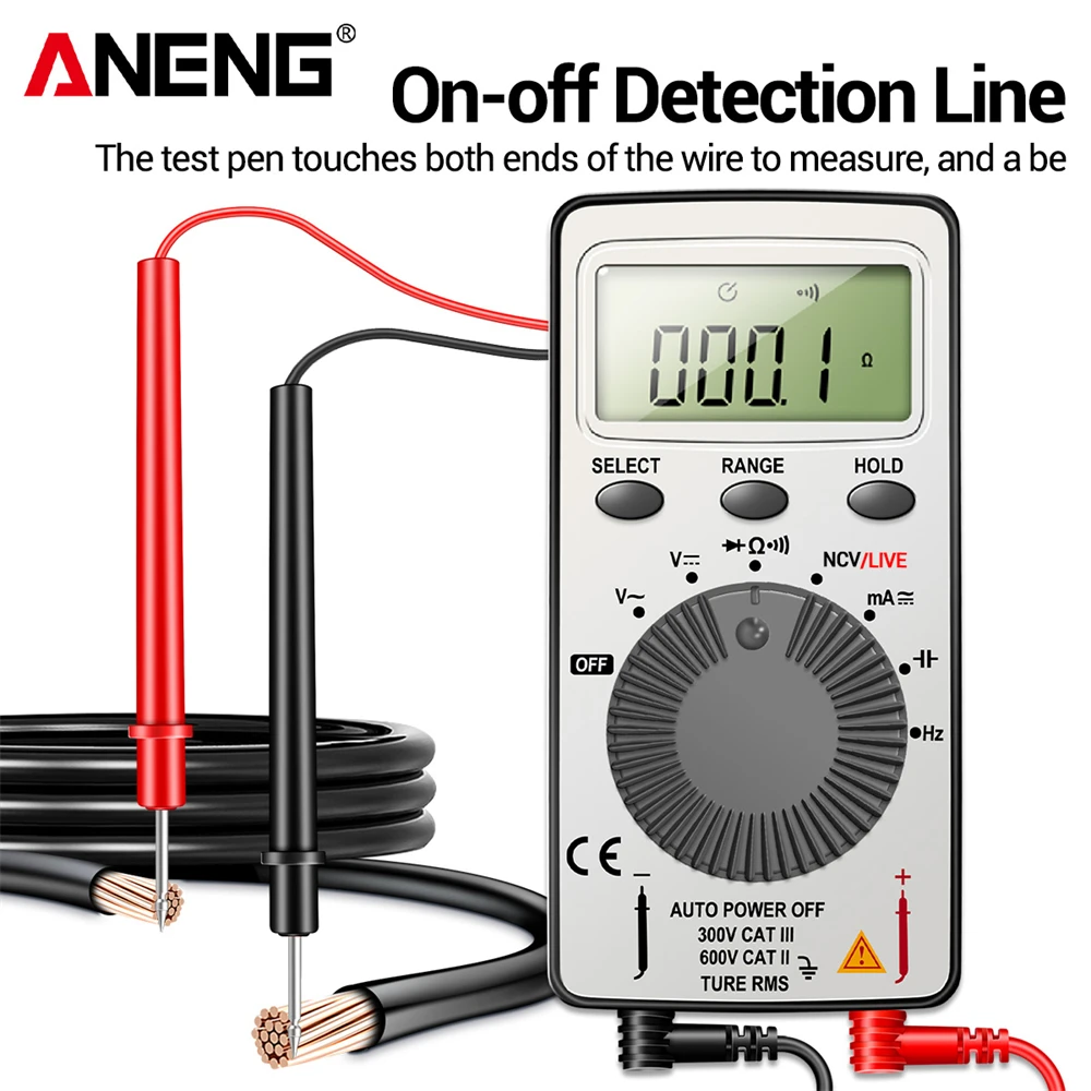 ANENG AN101 มัลติมิเตอร์แบบดิจิตอล 1999 นับเครื่องทดสอบแรงดันไฟฟ้า AC/DC ยานยนต์ Current Professional Mini เครื่องทดสอบเครื่องมือช่างไฟฟ้า