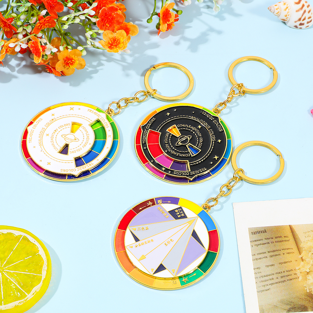 Color Wheel Keyring for Painters, Interactive Keychain, Art Keychains, Gifts