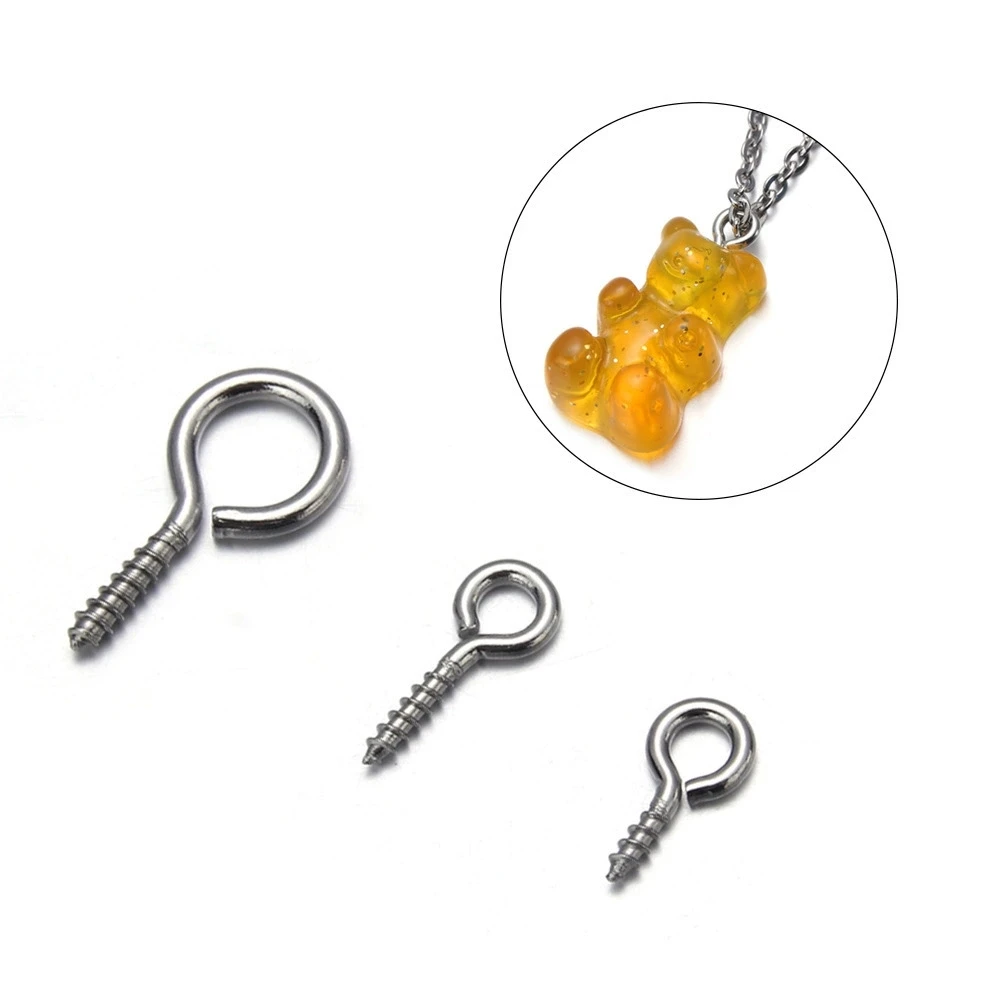 100 pçs 8/10mm pequenos olhos de ovelha parafuso de prego minúsculo mini pinos de olho ganchos ilhós para grânulo encantos pingente diy jóias colar descobertas