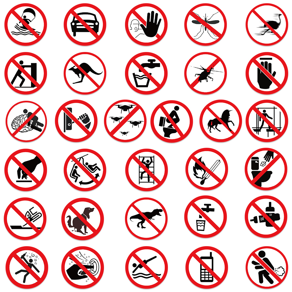 62 Pieces of Fun Warning Stickers for Luggage, Notebooks, Guitars, Skateboards, and Waterproof PVC Graffiti Stickers